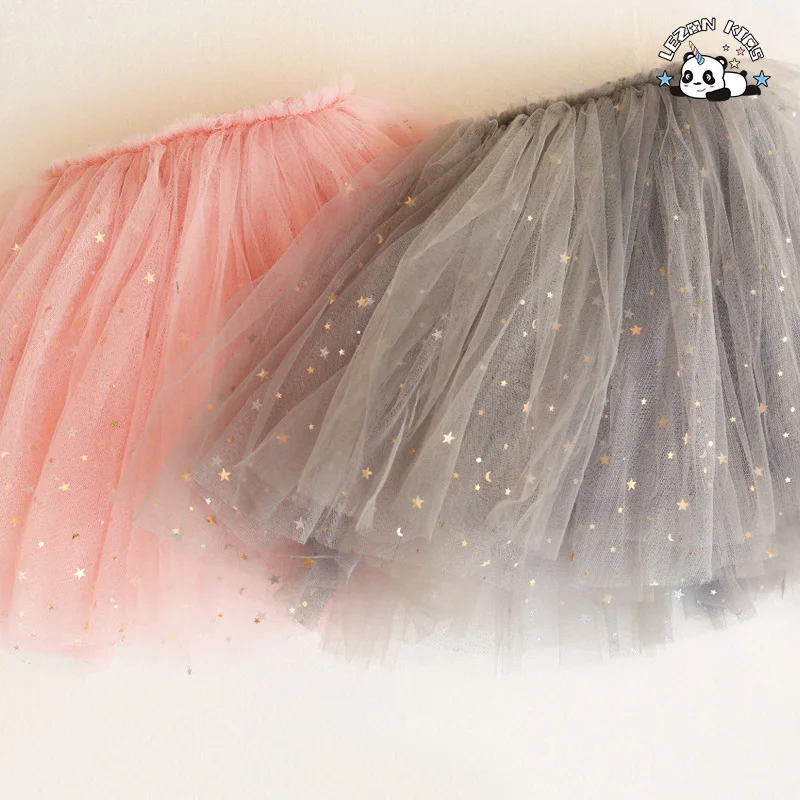 LEZONKIDS - Hot Selling Baby Girls Tutu Dress Kids Solid Color 4-Layer Elastic Waist Short Tulle Princess Tiered Tutu Children's Skirt
